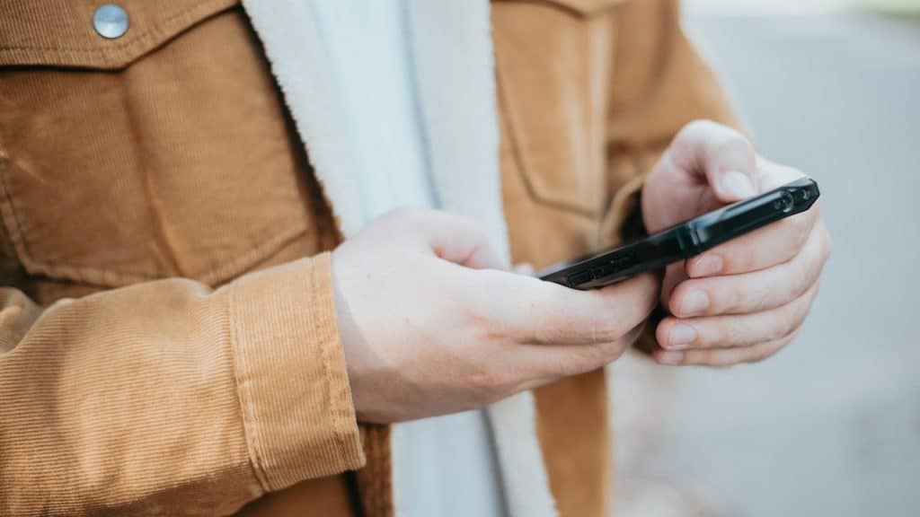 A man texting on his phone