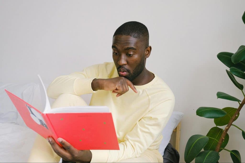 A man reading a book 