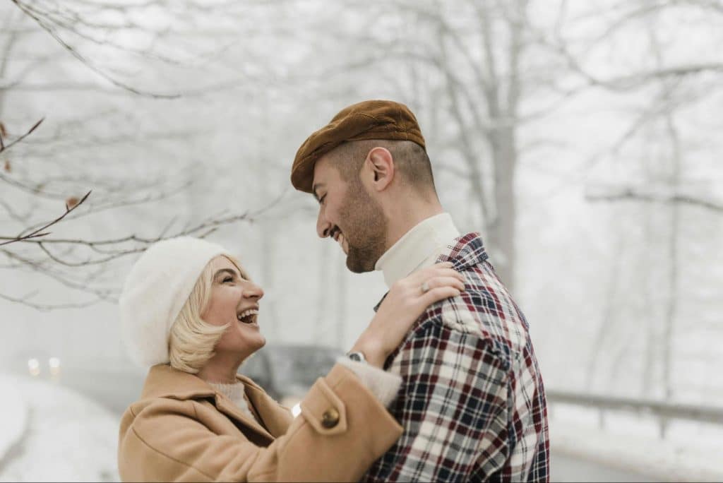 A man and woman happy together