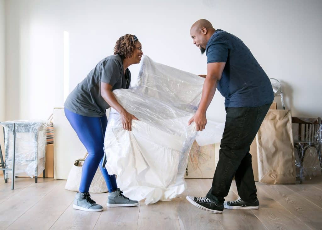 The couple is moving into a new house.
