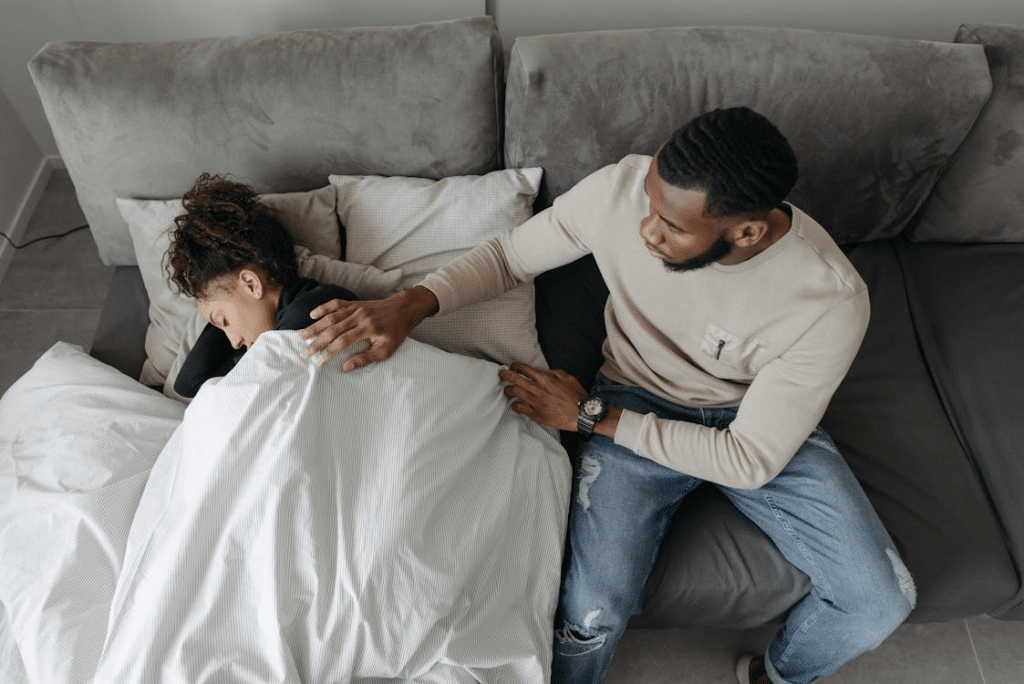 Man Taking Care Of A Woman