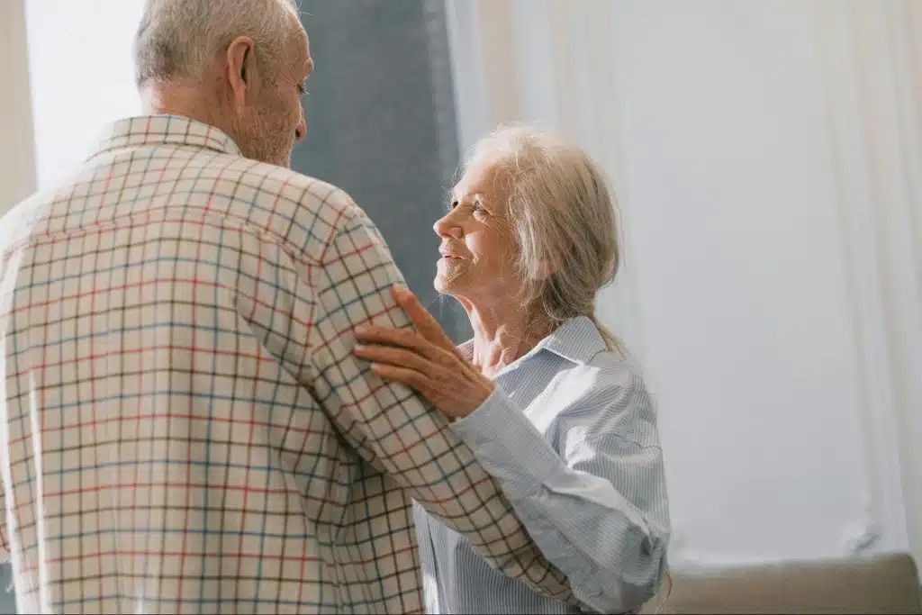 An old couple dancing 