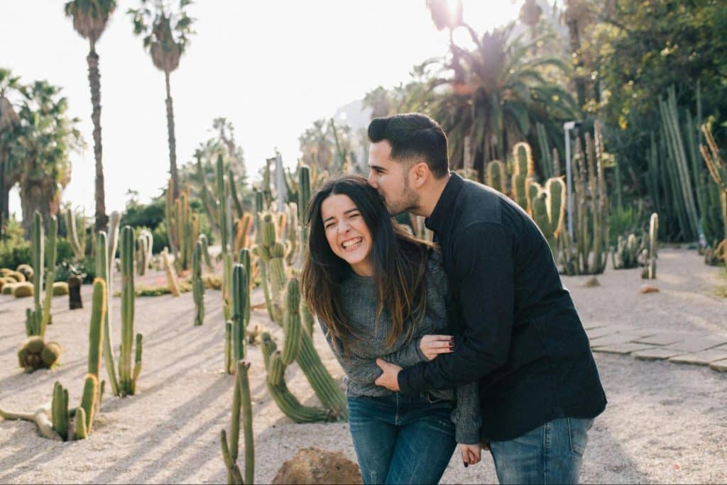 A man and woman happy together