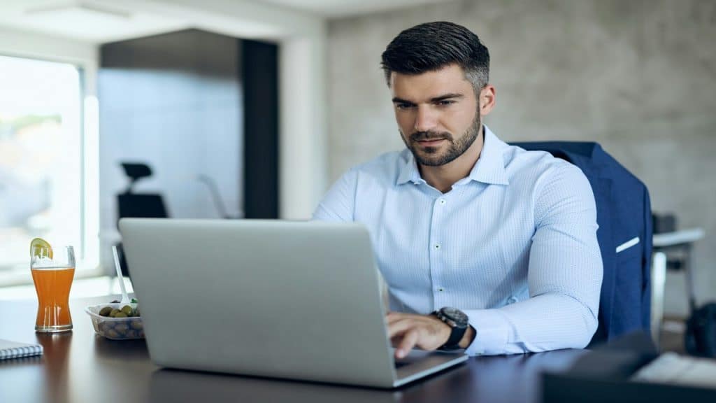 A man working in the office
