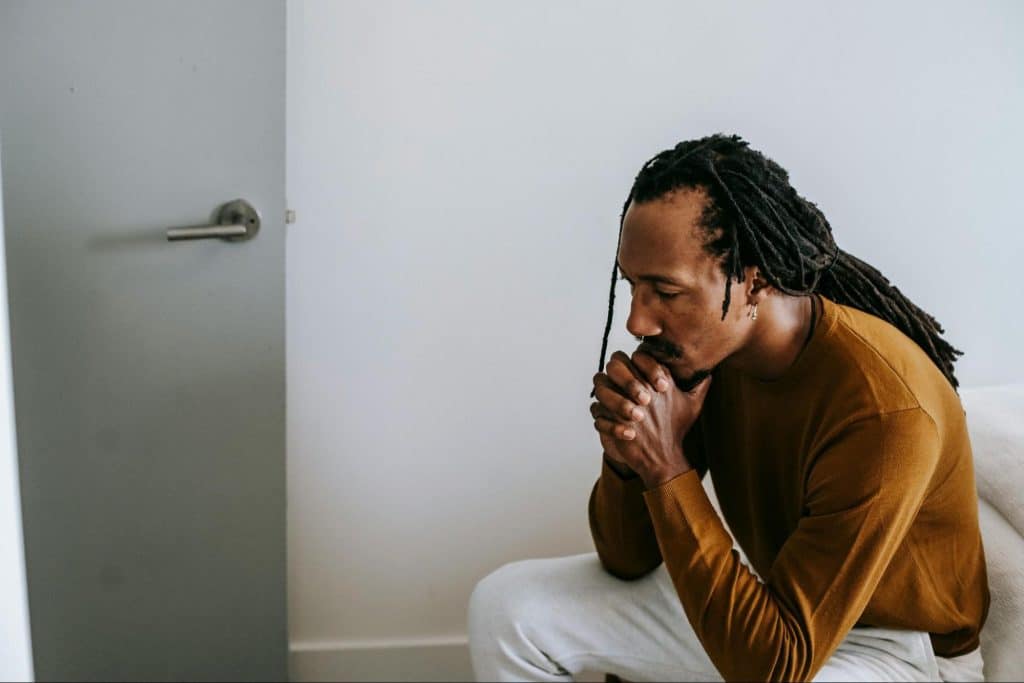 A man realizing something