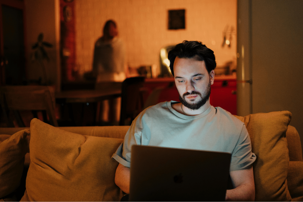 Man using a laptop