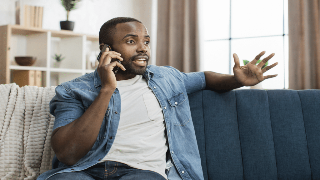 A man talking on the phone