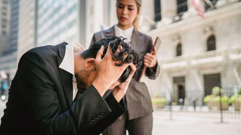Couple experiencing tension as work stress affects their relationship