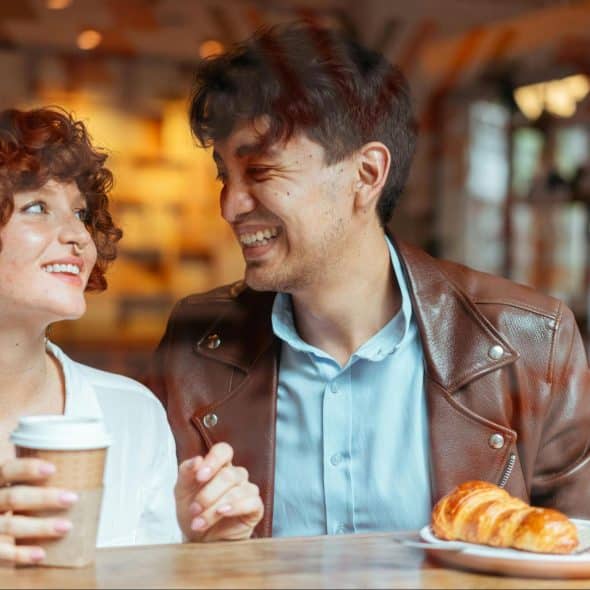 A man and woman dating