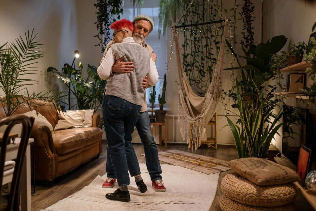 A man and woman dancing 