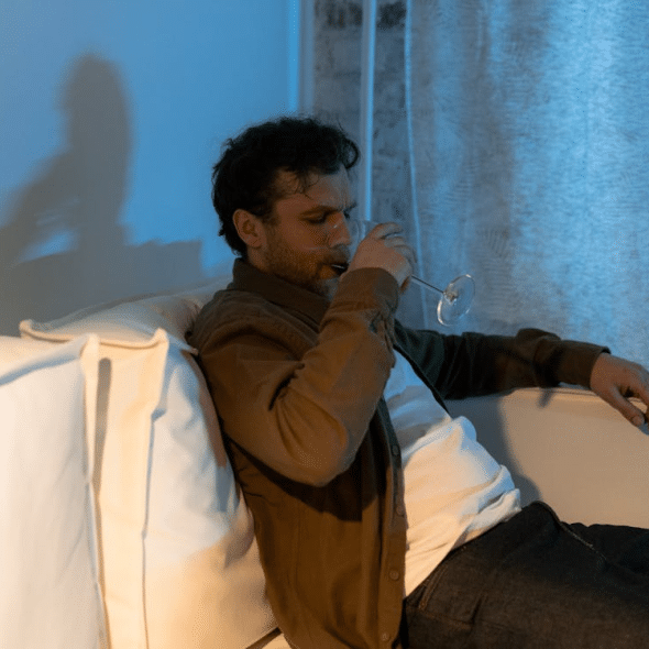 A Man Drinking Alcoholic Drink