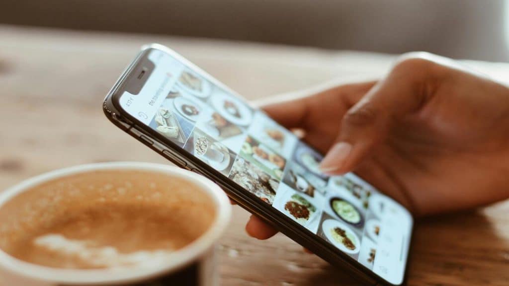 A person browsing Instagram