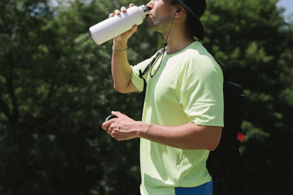 A Man Drinking Water