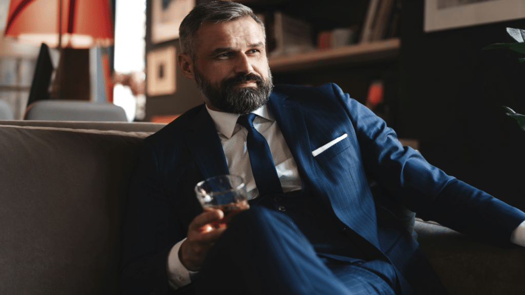 A handsome mature man in a suit