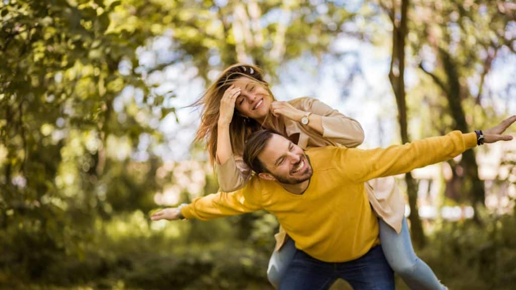 A couple enjoying in nature.