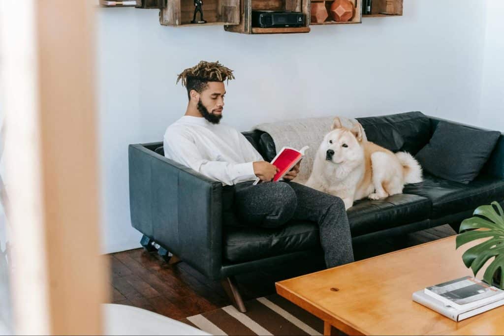 A man reading a book