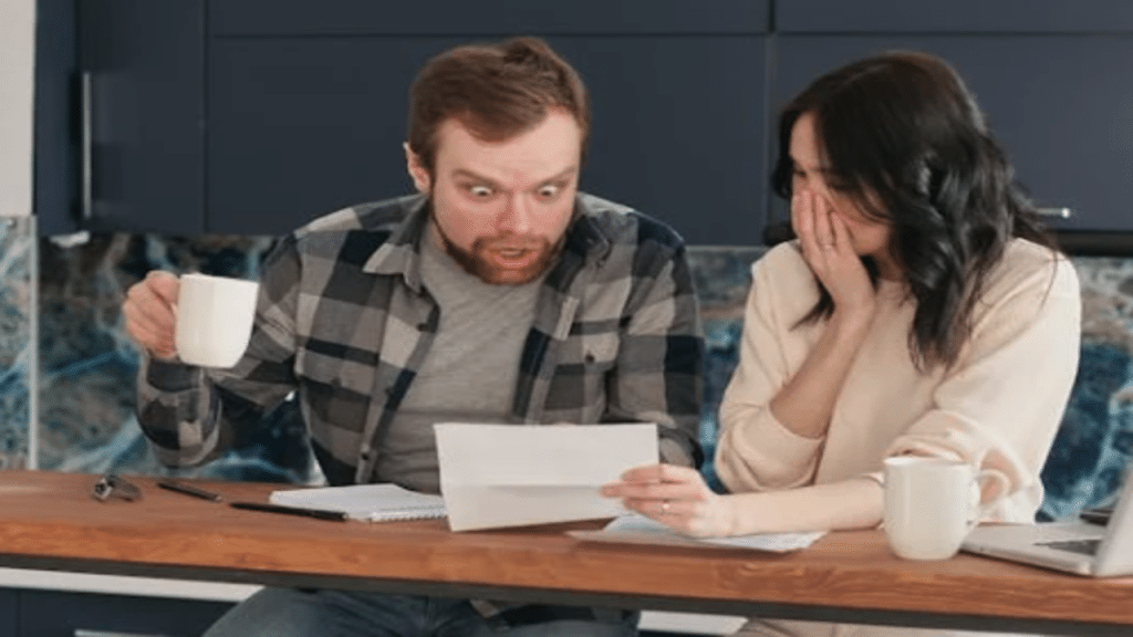 A couple shocked over the bills