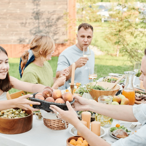 A Family Eating Lunch Together