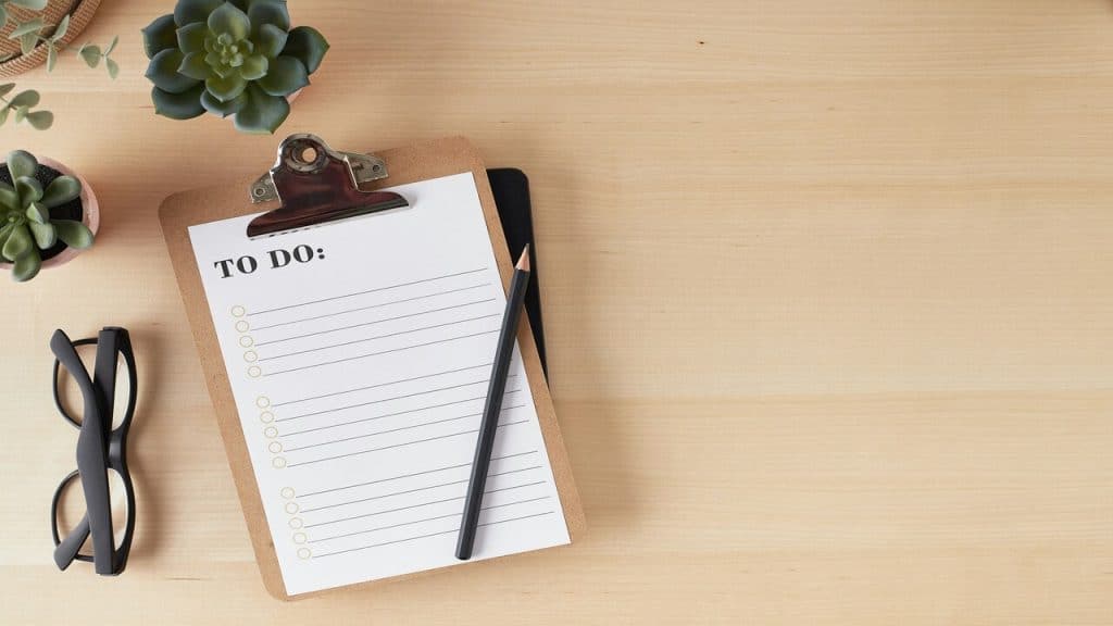 A picture of a to-do list