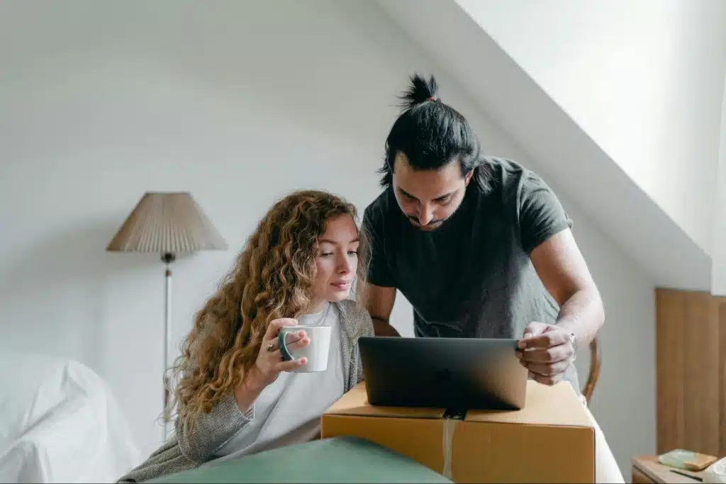 A man helping a woman