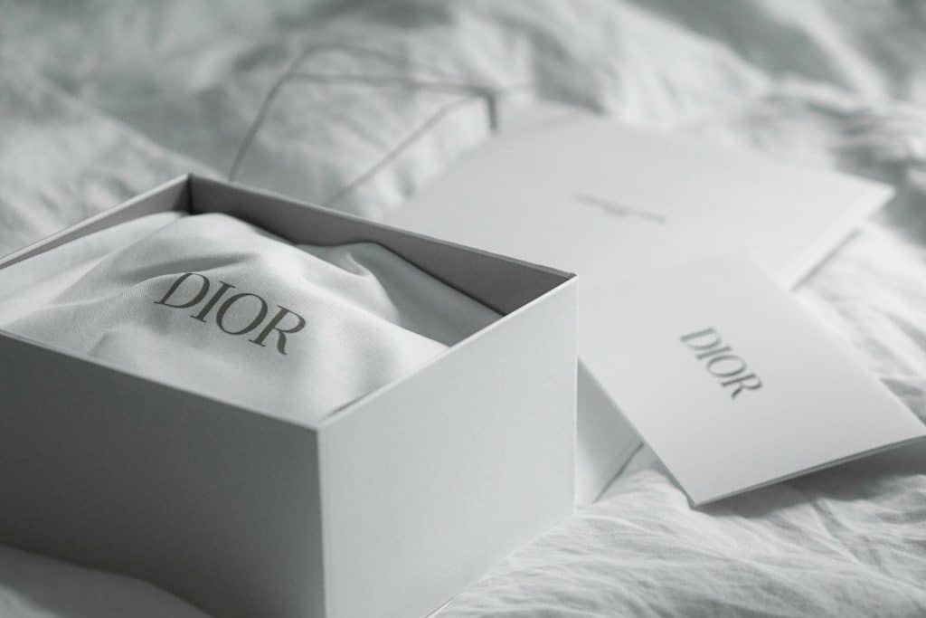 The box contains a designer item.