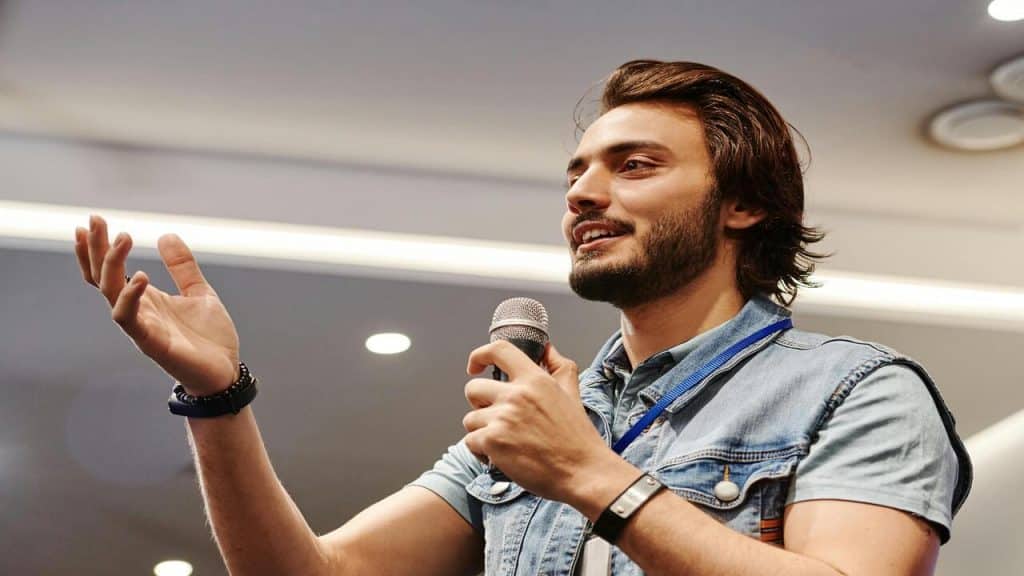 A man giving a speech