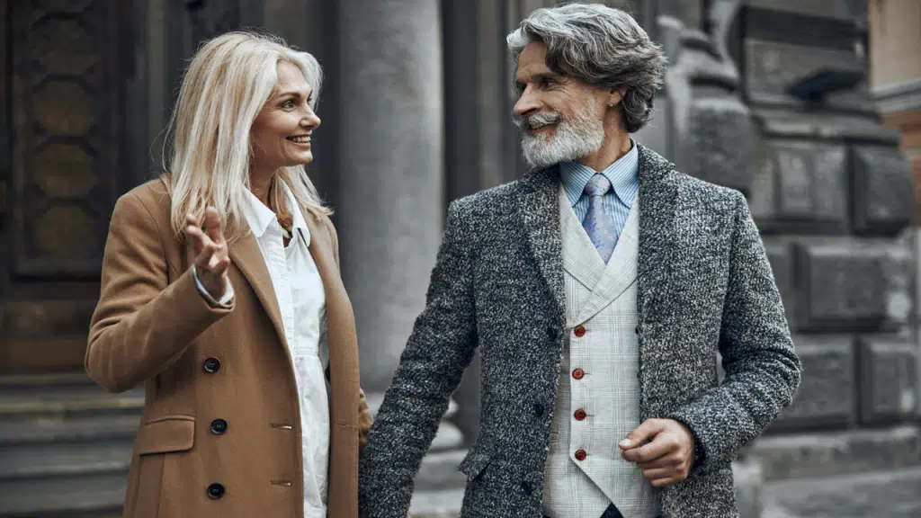 A beautiful mature couple on a date