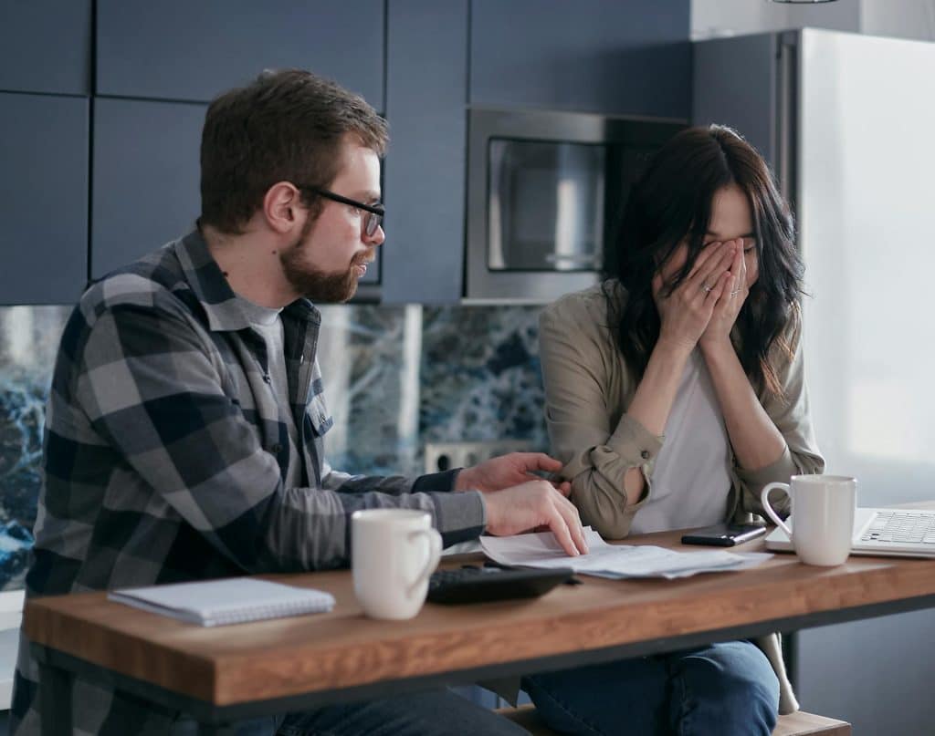 The couple are discussing their budget.