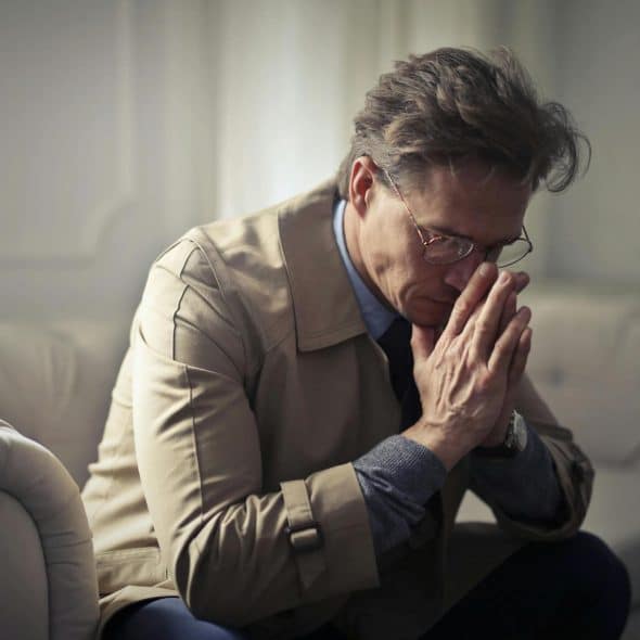 A man thinking