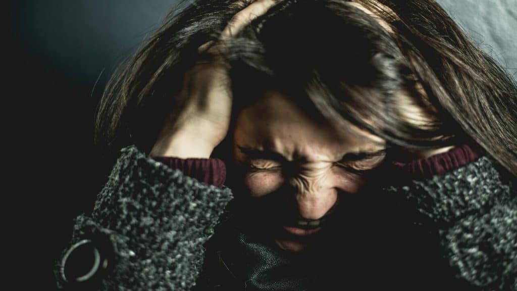 A woman looking frustrated