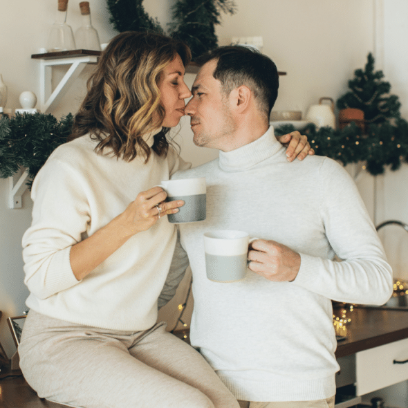 A couple spending quality time in the kitchen