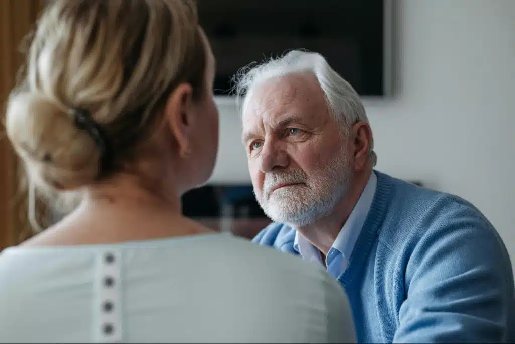 A man showing concern to his partner 