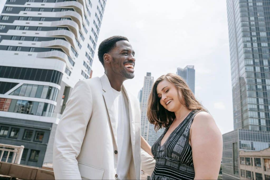 A man and woman happy