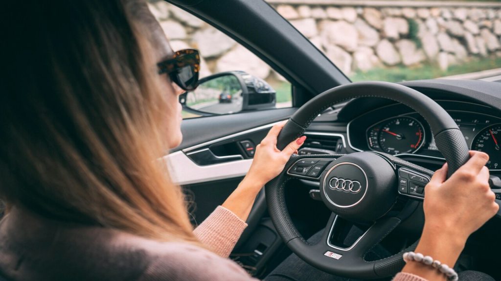 A woman driving 