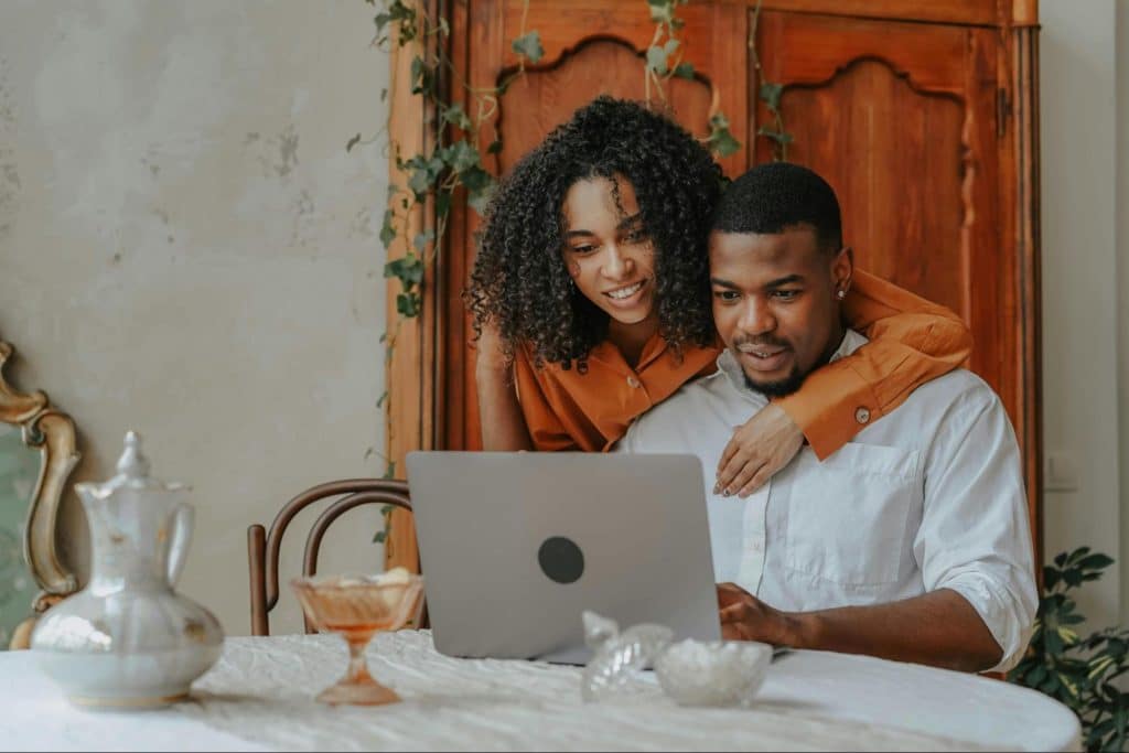 A man and woman at the table