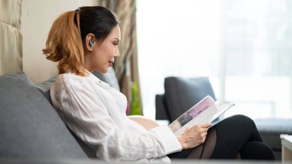 Woman reading peacefully