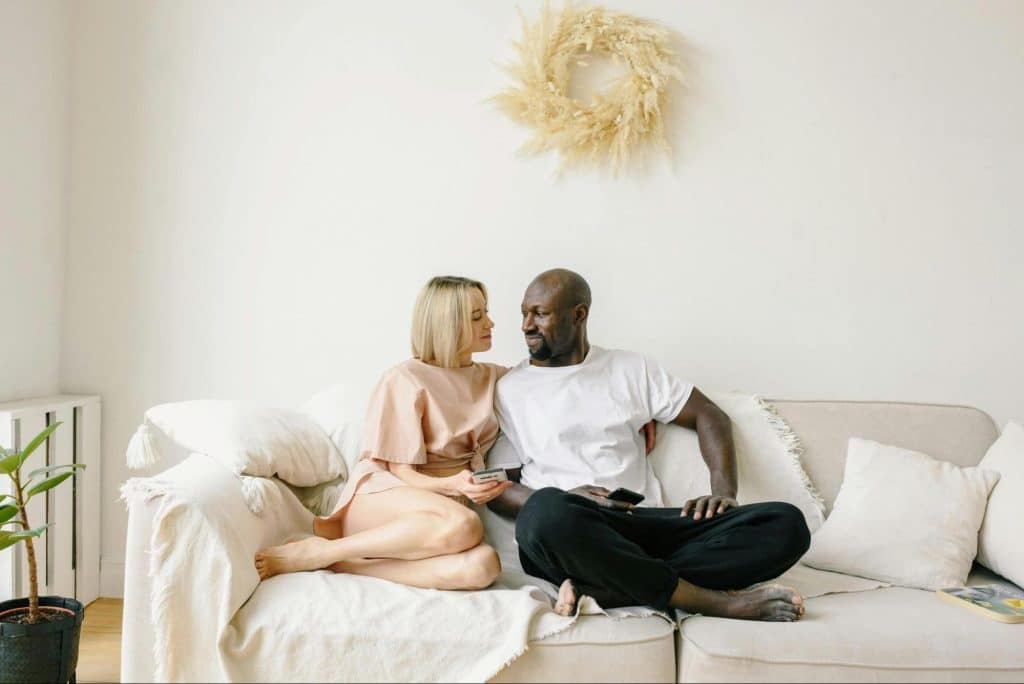A man visiting woman