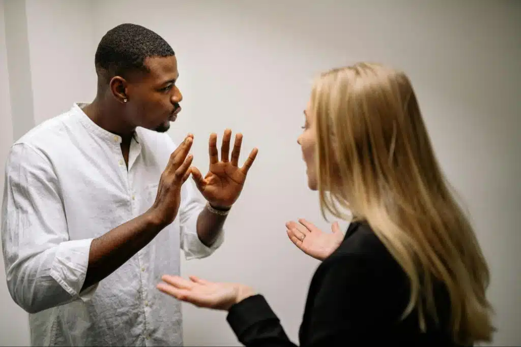 A man and woman having disagreements