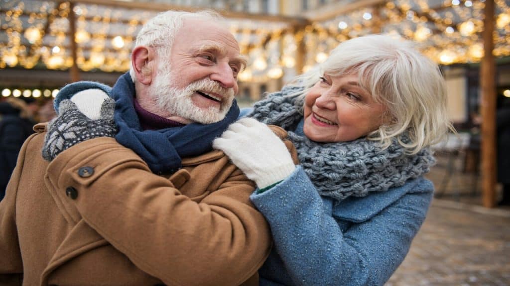An older couple on a date