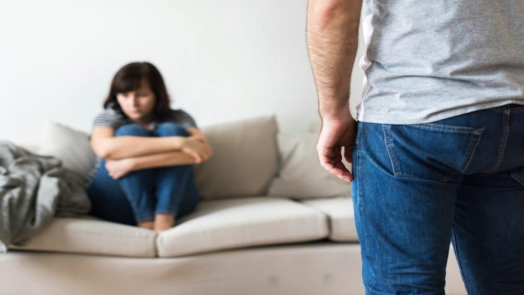 A man angry at his wife