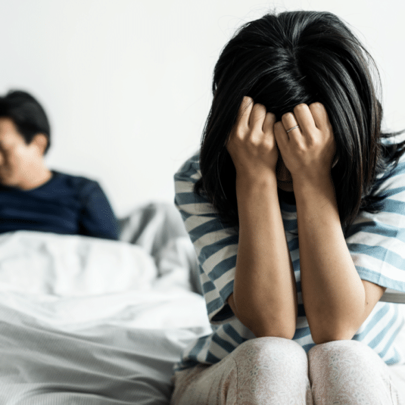 A wife looking frustrated