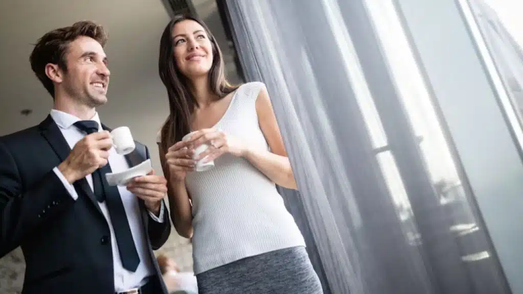 Man asserting boundaries by saying no with calm confidence
