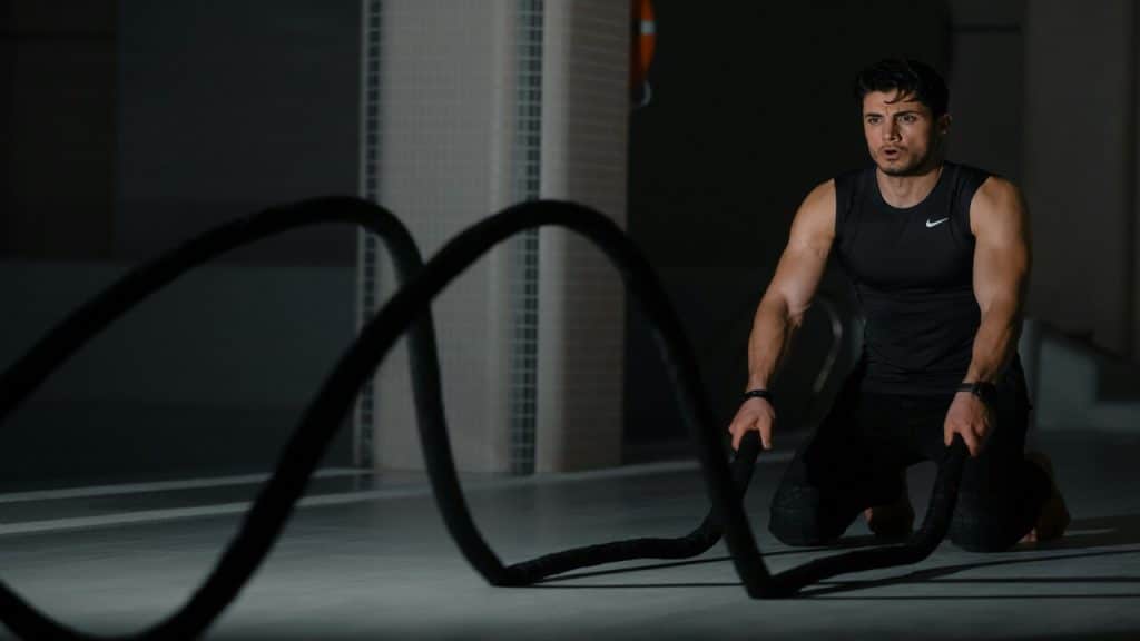 A man working out by himself