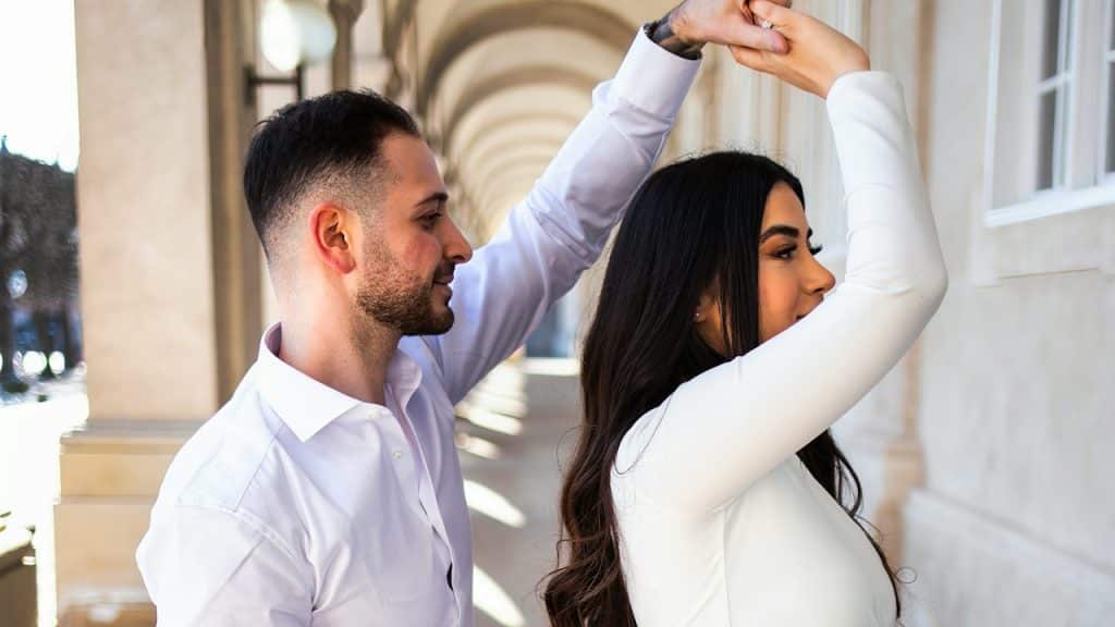 A man and a woman in a romantic mood.