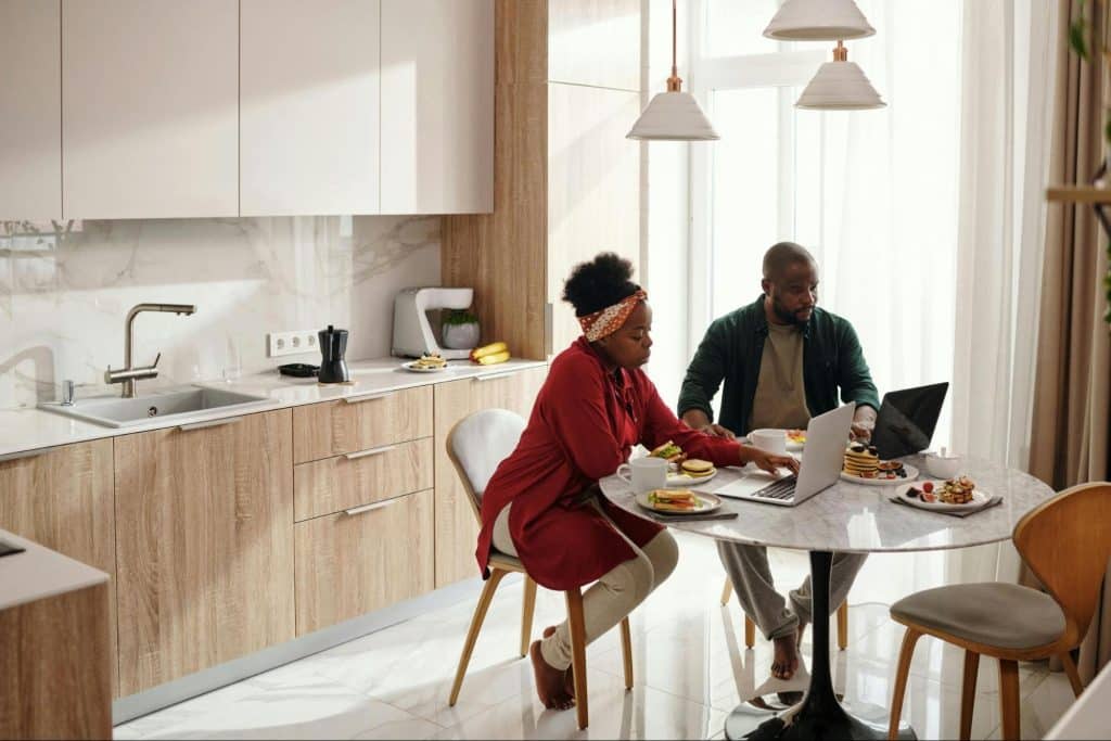 A man and woman having a breakfast together