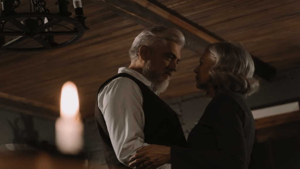 A couple looking at each other during a fight