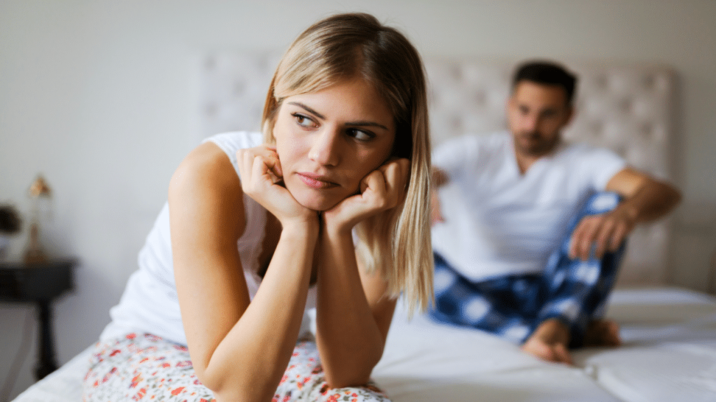 A woman ignoring her husband 