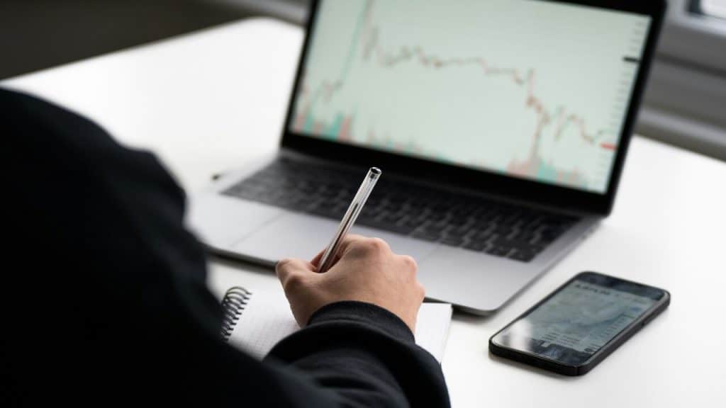 A man studying investments