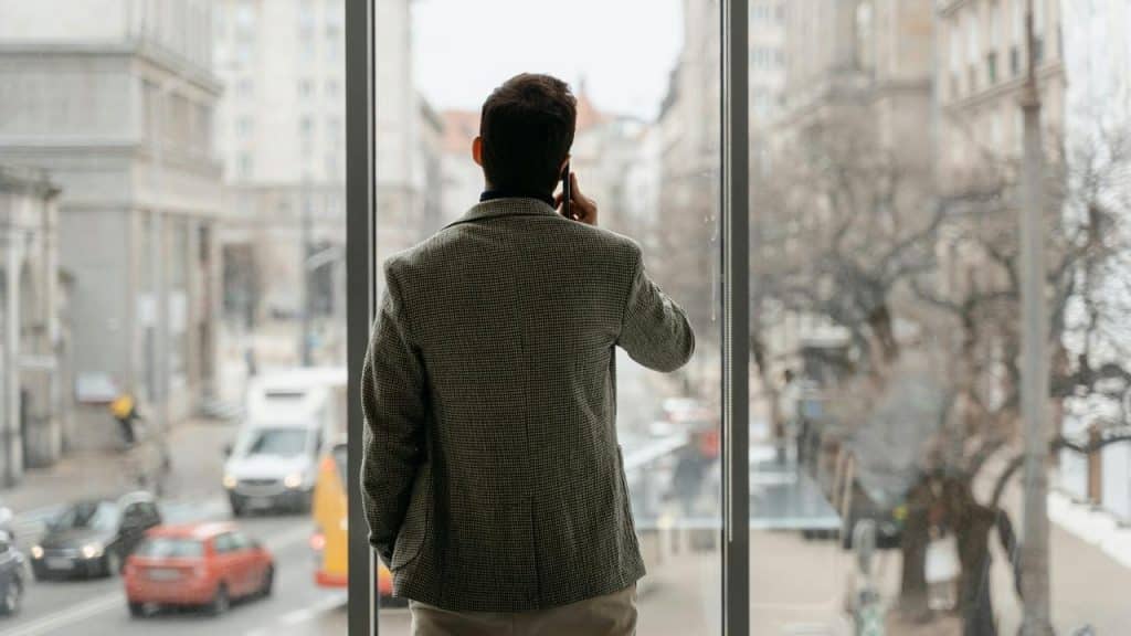 A man talking on phone