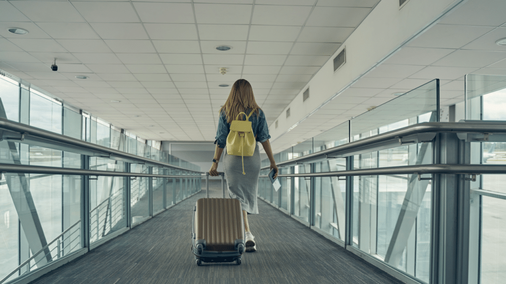 A woman in the airport 